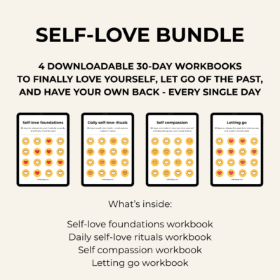 Self-love and healing workbook bundle with 4 personal growth workbooks for self-compassion and emotional healing